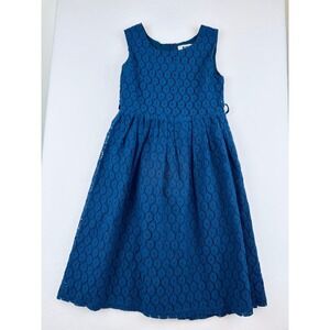 BINPAW Girls Teal Blue Floral Lace Sleeveless Special Occasion Dress Size 120